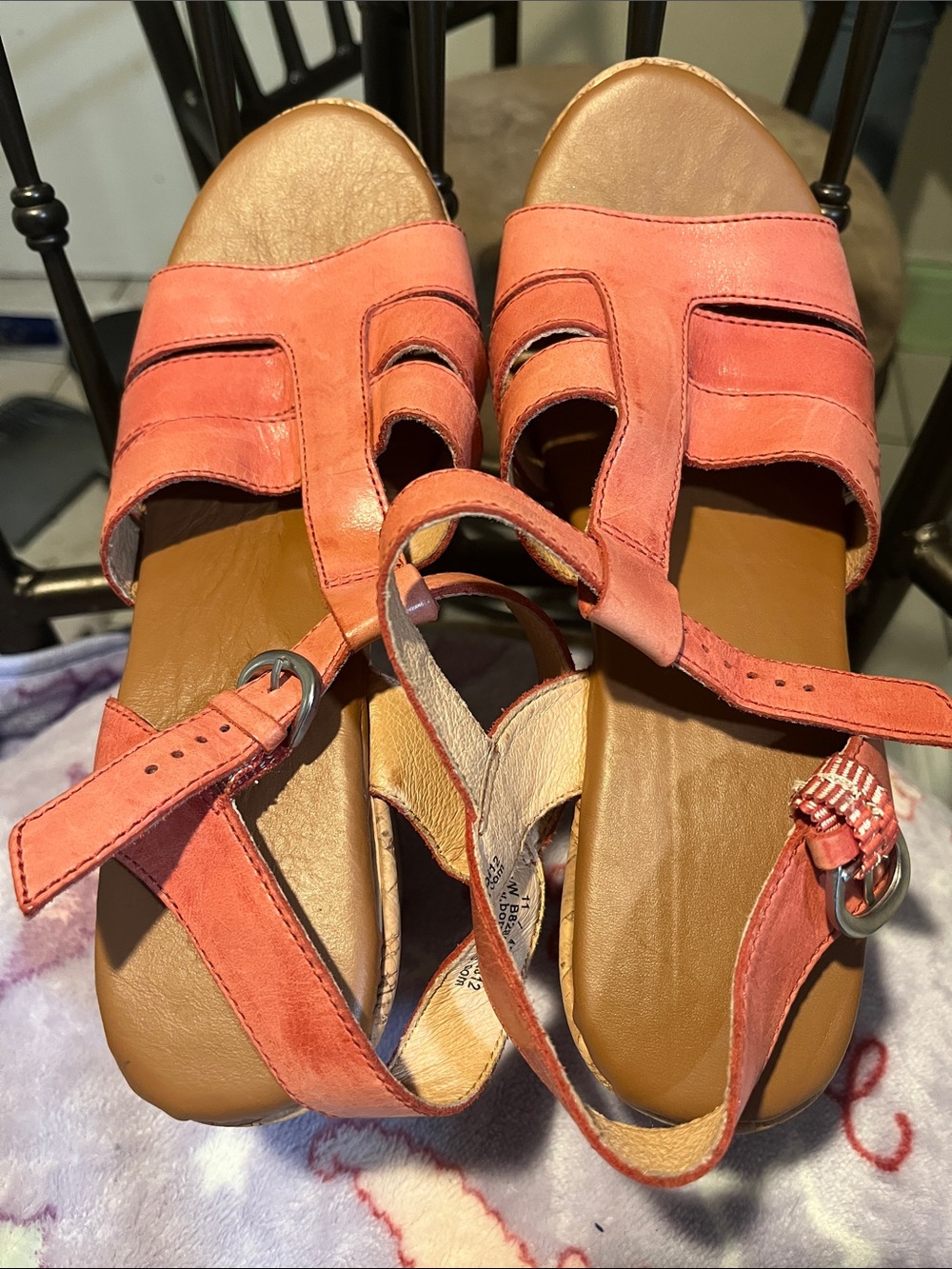 Born Coral Leather Slingback Sandals